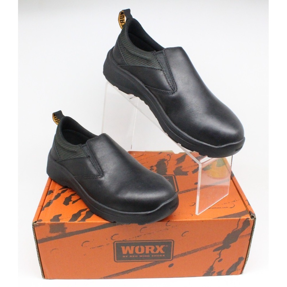 WORX by Red Wing 5187 Women's Size 8.5 M Black‎ Leather Slip On Steel Toe Shoes